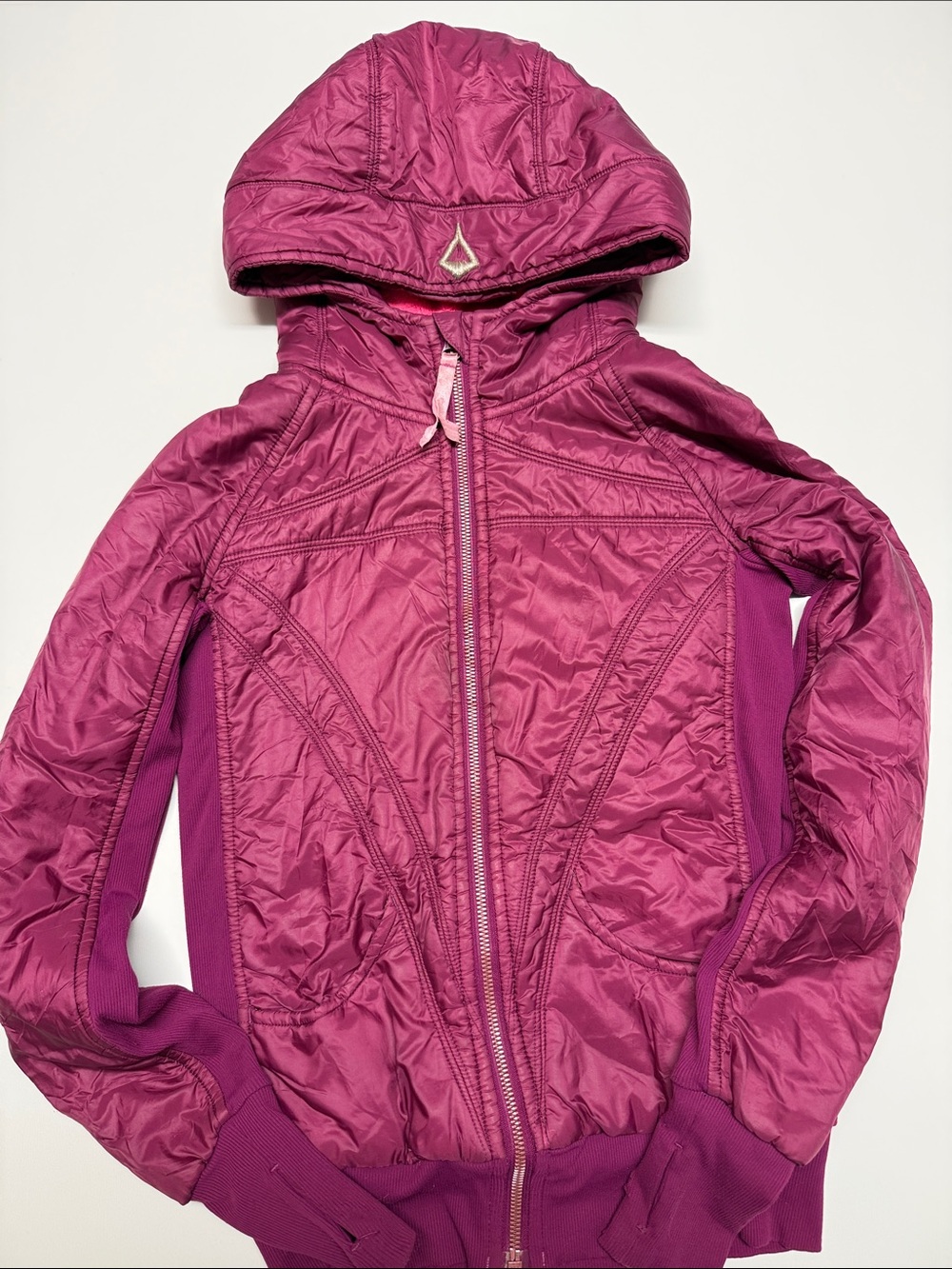 Ivivva size 10 kids Quilted Hooded Jacket - Plum